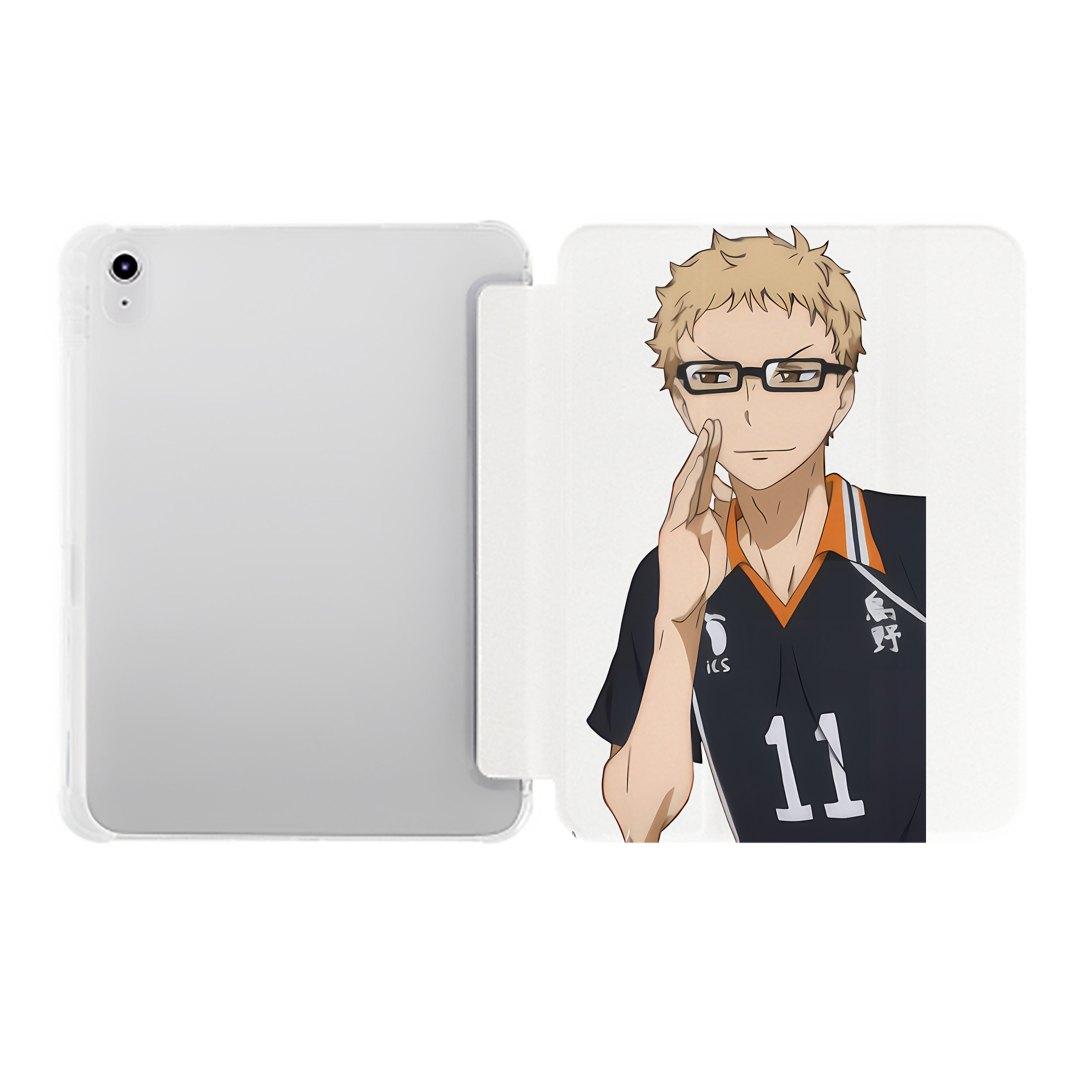 （画像用） ハイキュー!! Haikyu!! IPad ケース ペン収納付き 三つ折りスタンド PUレザー×シリコン 対応機種9.5/10.5/10.9インチ